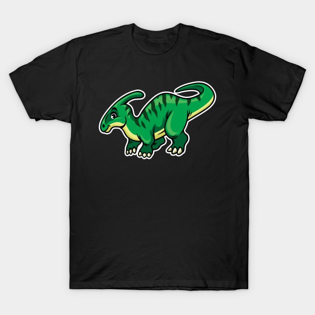 Cute Parasaurus Happy Dinosaur T-Shirt by PosterpartyCo